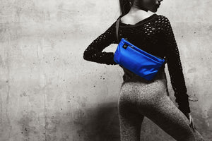 Sustainable Crossbody Bag in vibrant blue. Made from 100% GRS certified recycled polyester.