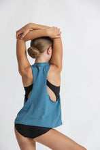 Load image into Gallery viewer, Back view of Teal DANCE PERIOD Cropped Tank
