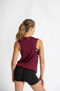 Back view of Maroon FREE + FLOW Tank
